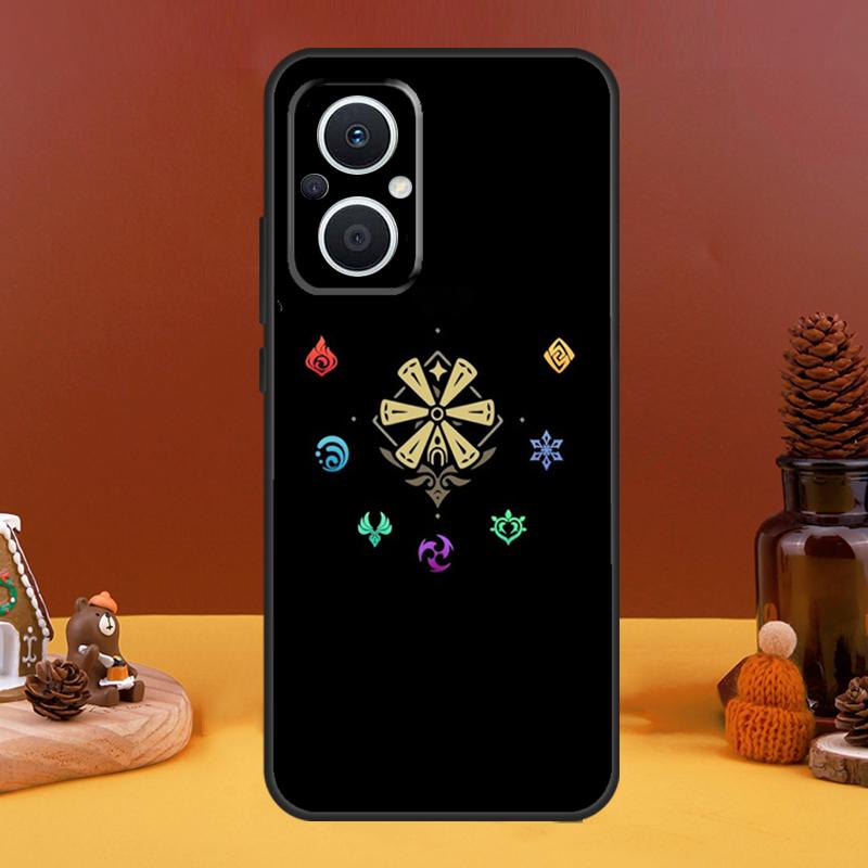 Genshin Impact Elements Case For OPPO Reno 8T 4Z 5Z 10 Pro 11 F 4 5 6 7 8 Lite OPPO Find X5 X6 Pro X2 X3 Lite Cover
