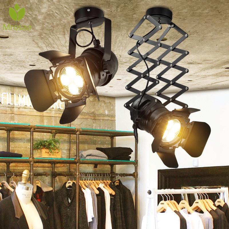 220V Industrie-Strahler Deckenleuchten Vintage Loft Deckenlampe Verstellbare Metall-Schienenleuchte für Wohnzimmer Kneipe Bar Café