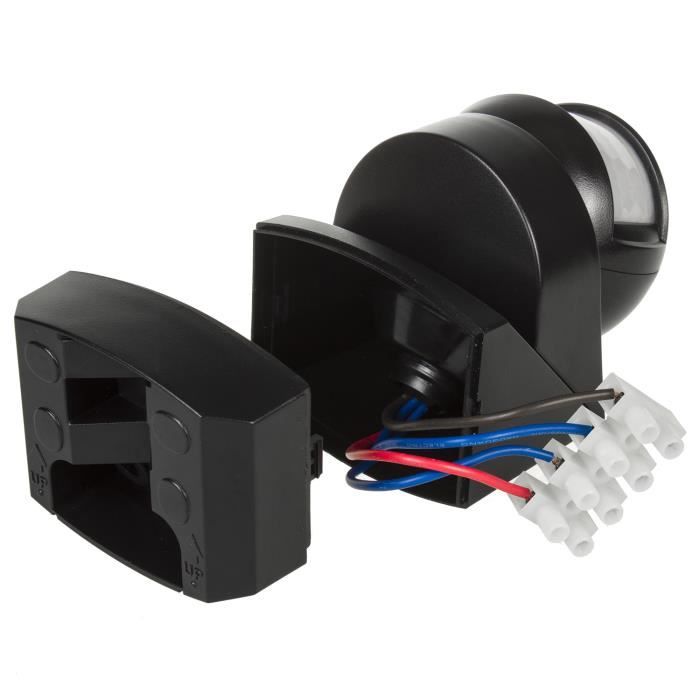 Détecteur de mouvement infrarouge maclean mce295 noir - 180° + 360° - 12 m - ip54