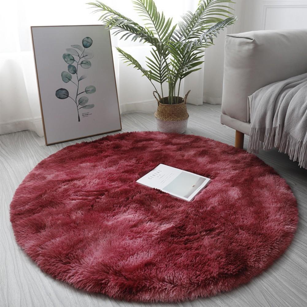 

Circle Round Shaggy Rug Living Room Bedroom Carpet Floor Mat Anti-Skid 40CM красный