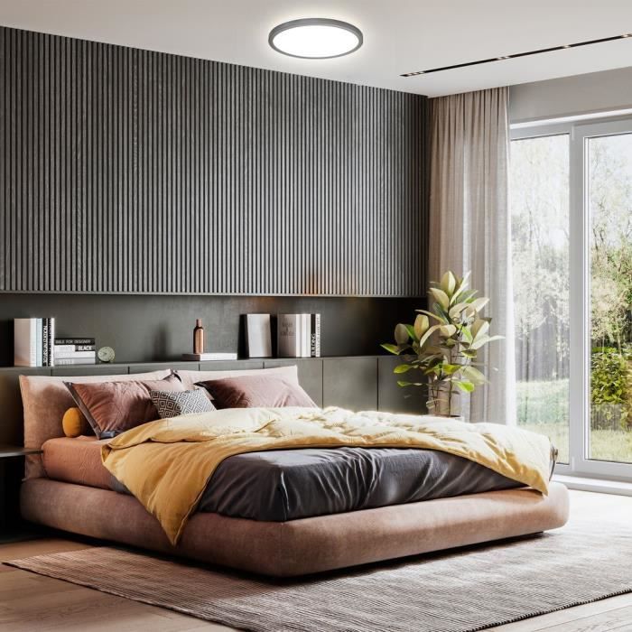 Plafonnier led - b.k.licht - ultra plat 28mm - 18w - 2400lm - lumière blanche neutre