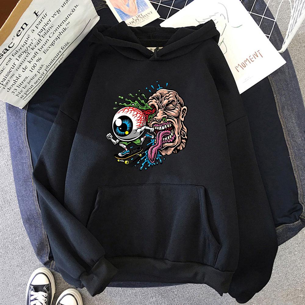 The Eye of Skateboarding Hoodies Male/Female Sweatshirts with Hooded Long Sleeve Casual Kpop Streetwear Mens Coat
