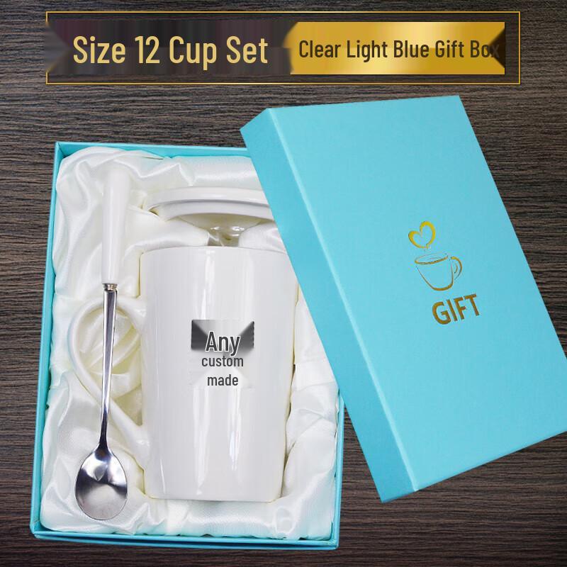 Custom Ceramic Mug with Lid and Spoon