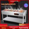 Commercial Electric Food Warmer: Stainless Steel Soup Pot and Serving Counter