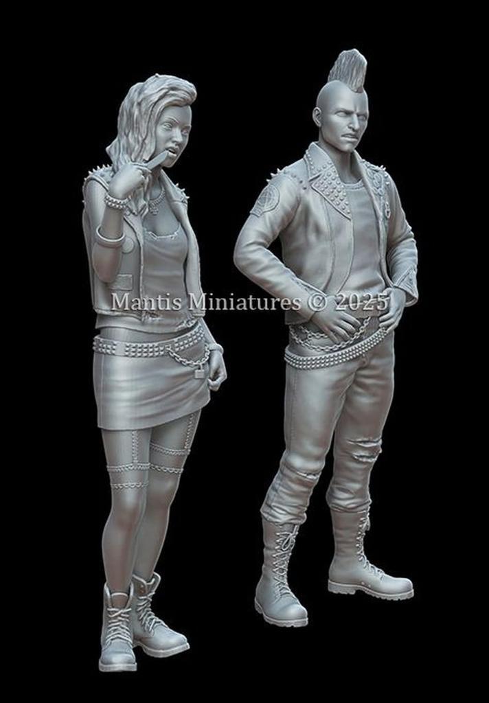 Mantis Miniatures Figure Series Modern Punk Male and Female Set Resin Kit Man35198 1/35 (2 Figures) (Person)