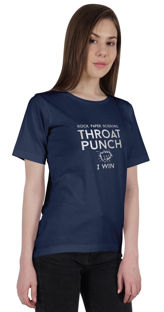 Inkmeso Tee For Womens    Rock. Paper. Scissors. Throat Punch I Win   Funny 80s 90s Retro Graphic