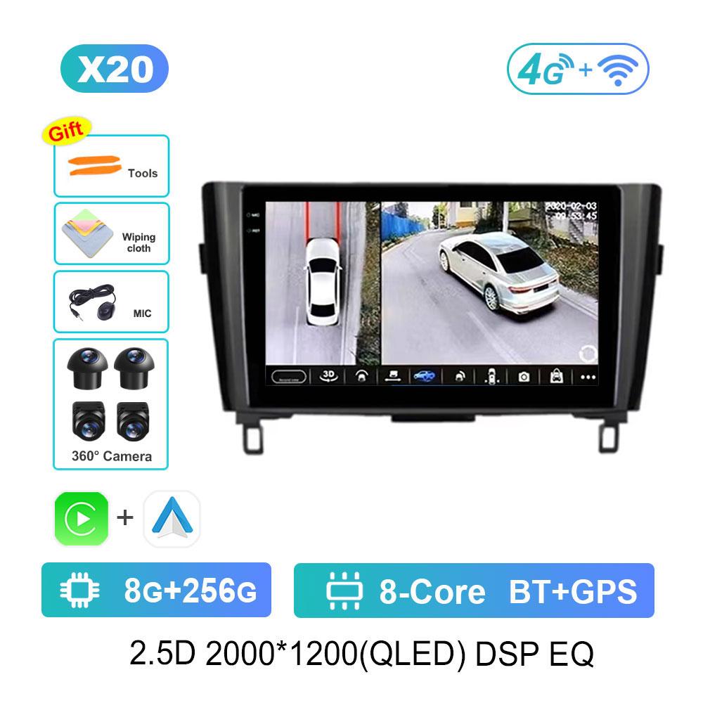 Player Multimedia Video Auto Stereo DSP Android 14 pentru Nissan Qashqai J11 X-Trail 3 T32 2014 - 2018 WiFi Navigație GPS Ecran HD