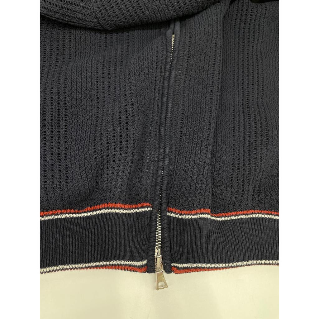 ROBERTO COLLINA Dark Blue Cotton Knit Zip Parka Jacket 48 Dark blueUsed