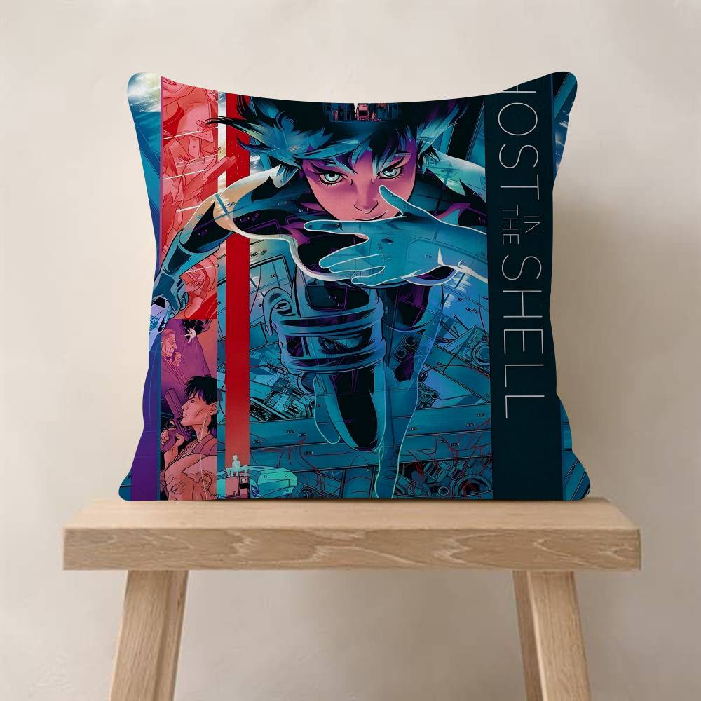 Anime Ghost In The Shell Movie Sticky Cushion Cover 30x50 Polyester Sofa Cushions Decorative Throw Pillows Home Decoration