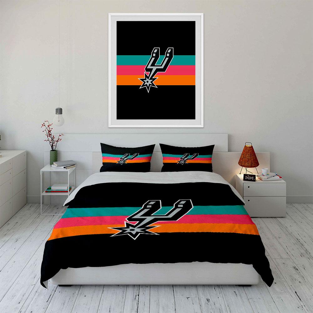 """Juego de Cama con Logo de Black Spurs" Juego de Funda Nórdica para Cama Funda Nórdica Fundas de Almohada""" (1 * Funda de edredón 2 * Fundas de almohada, sin relleno de edredón)