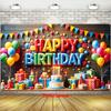 2D Kids Birthday Banner 2D Flat Printing Colorful Happy Birthday Party Background Flag