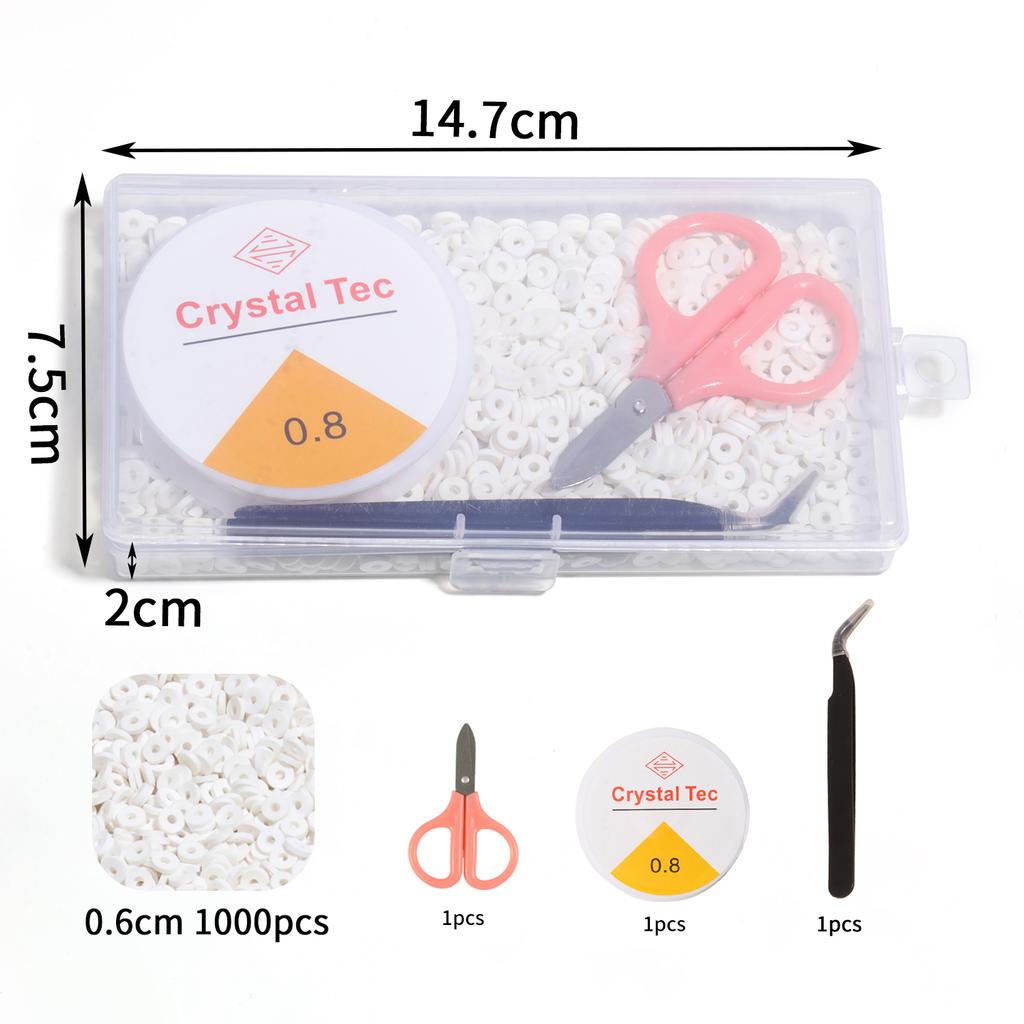 1000pcs/box Multi-color Polymer Clay Beads Clay Beads Slices, Polymer Clay Spacer Bead Chips Beads For Jewelry Making DIY Handmade Accessories