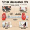 Picture Frame Hanger with Level Tool Installation Device for Wall Art Including Measuring Ruler Built-in Level and Nail Pusher