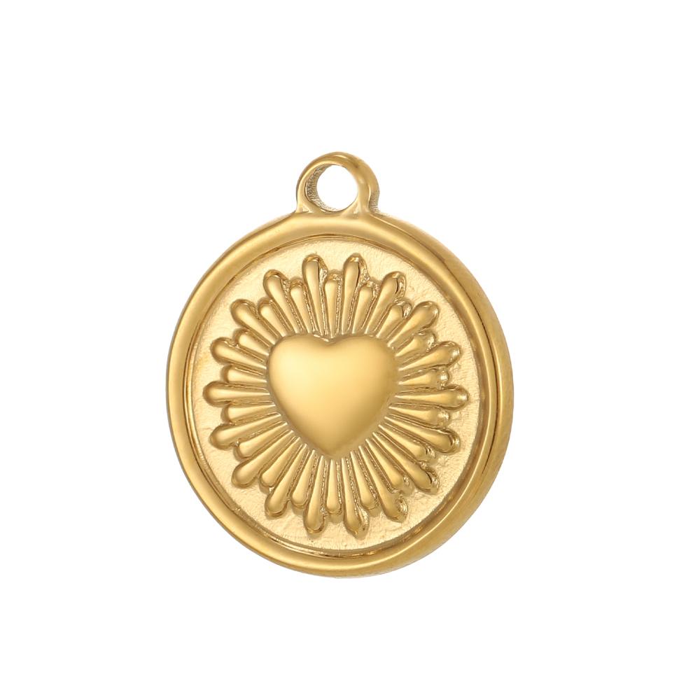 3PCS/LOT CARLIDANA Gold Plated Stainless Steel Charms, Flower Animal Heart Bow Pendants for DIY Necklace Jewelry Making