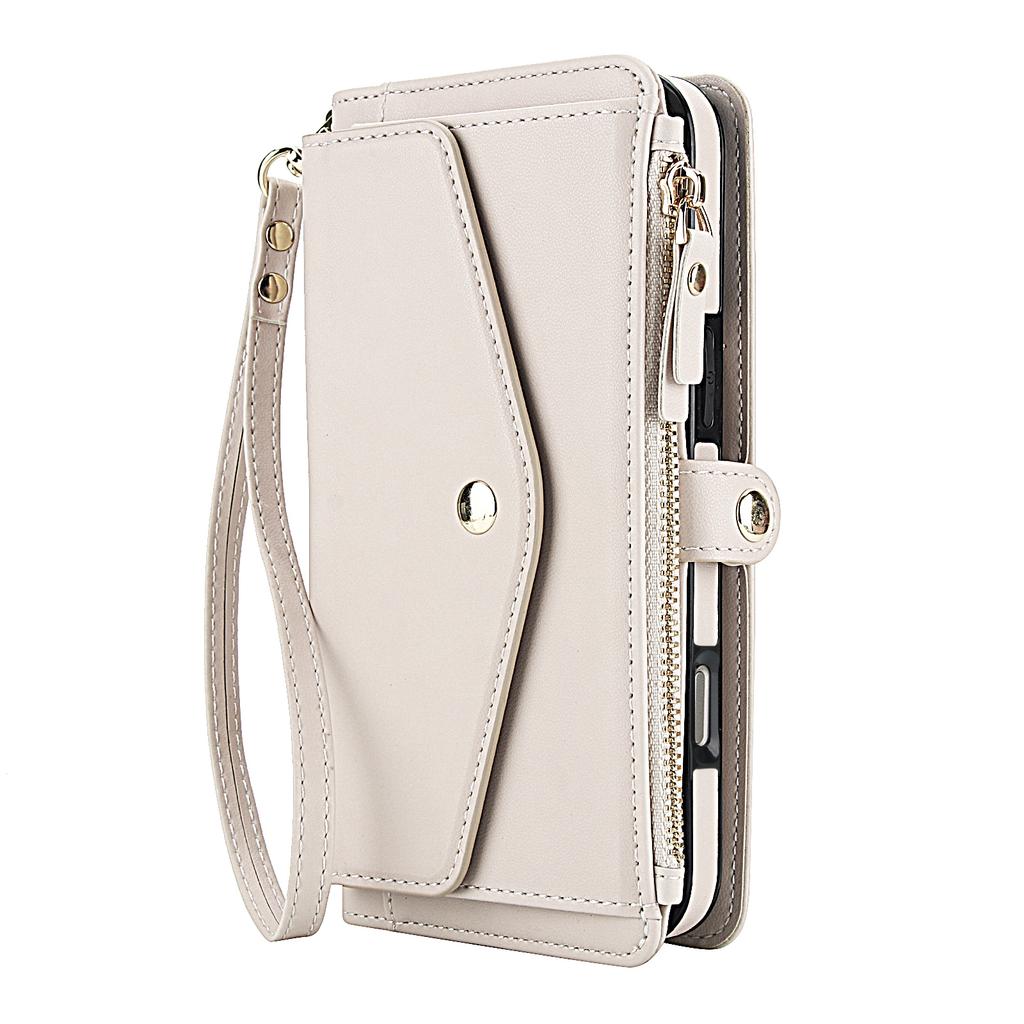 Crossbody Zipper Flip Multi Functional Detachable Wallet Leather Case For iPhone 17 Pro Max 16 Plus 15 14 13 12 11 Strap Cover