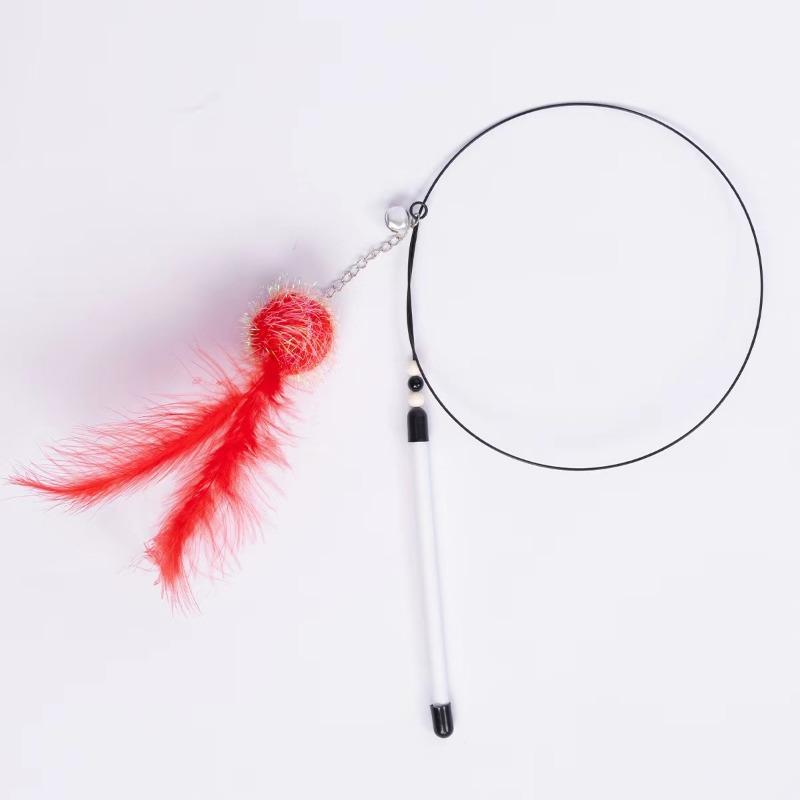 Cat Toys, Steel Wire Bells, Feather Elastic Steel Wire Rods, Cat Toys, Pet Supplies, Cat Toys