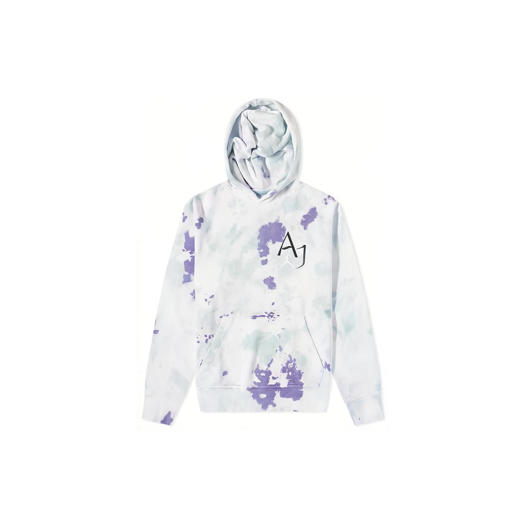 Men s Air Jordan Sport DNA Kangaroo Pocket Tie Dye Logo Gray Purple DM1410-366 XXXL