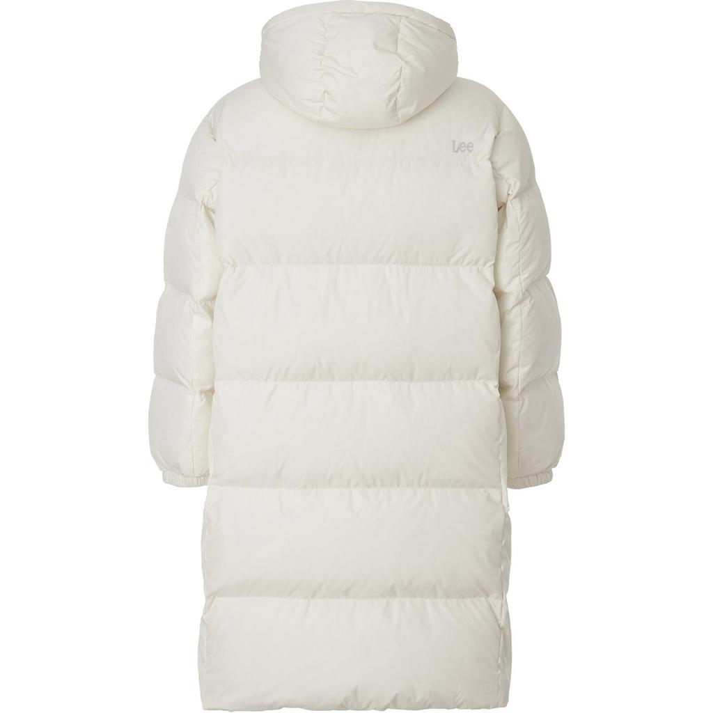 Korean Style Long Hooded Warm Comfortable Simple Long Sleeve Down Jacket Unisex outerwear Ivory LE2404DP08IV