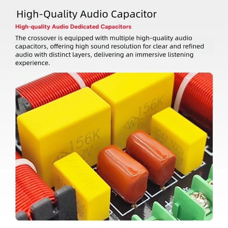 Audiophiles Speaker 3Way Crossover OFC Inductors Capacitors and Metal Film Resistors for Superior Sound Claritys