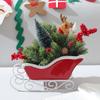 Ceramic Sleigh Flowerpot Decorative Christmas Decoration Entryway Key Holder Tray For Mantels Holiday Table Centerpieces