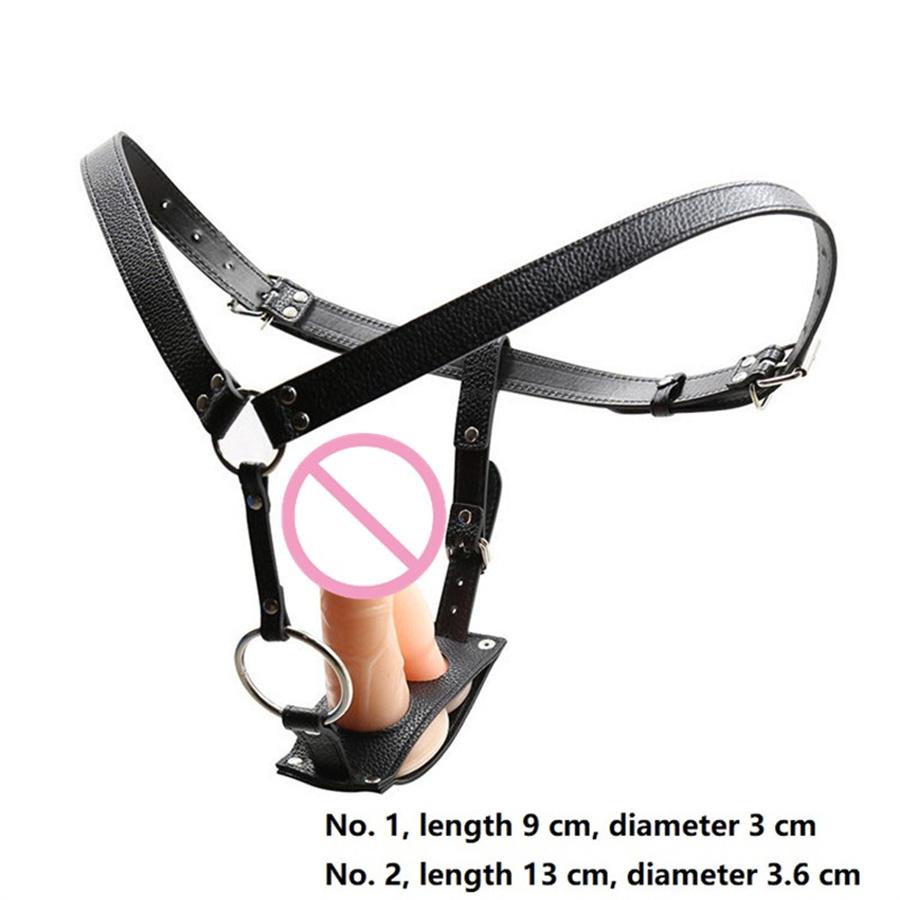 Leather Strapon Butt Plug Dildo Harness Chastity Panties BDSM Bondage Restrained Sex Toys For Men Adult Chastity Belt Device