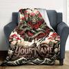 Name Custom Dragon Art Print Flannel Blanket High Quality Warm Comfortable Cover for All Seasons Perfect for Gifts Home Decor