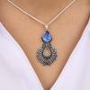 Tanzanite Gemstone 925 Sterling Silver Women Jewelry Oxidize Pendant 1.8" For Special Occasion CP-45-5