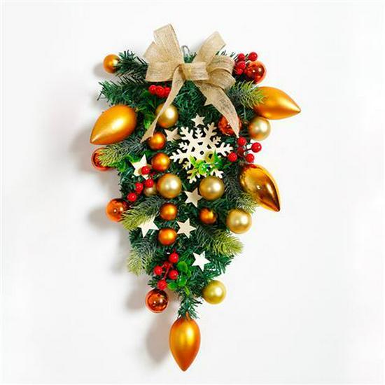 50CM Christmas Wreath & 2.7M Garland Set - Festive Door & Wall Decor