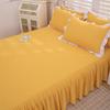 Solid Color Bed Skirt Full Package Anti Slip Bed Cover with Elastic All Season Dustproof Mattress Protector Non-Slip Bedding Set for Queen/King Size