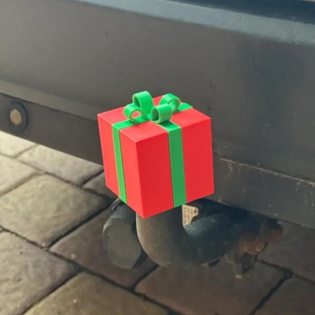 Hitch Cap Christmas Box Trailer Hitch Plug Cover Cartoon Exterior Accessories For Towing ATV Car Vehicles Trucks RV Boat