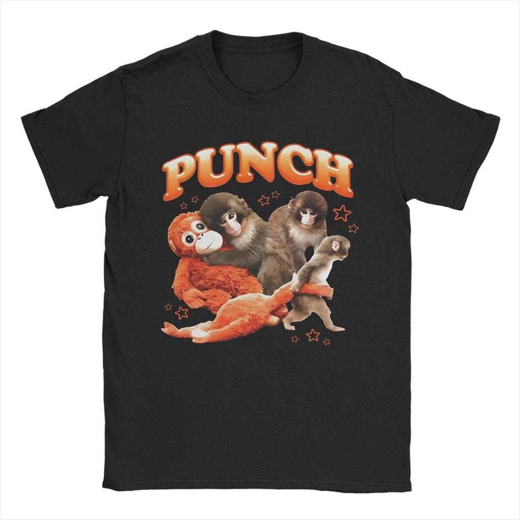Unisex TShirt Punch Monkey Team Punch Monkey Team Punch Pure Cotton Tee Shirt Short Sleeve T Shirts Round Neck Clothes