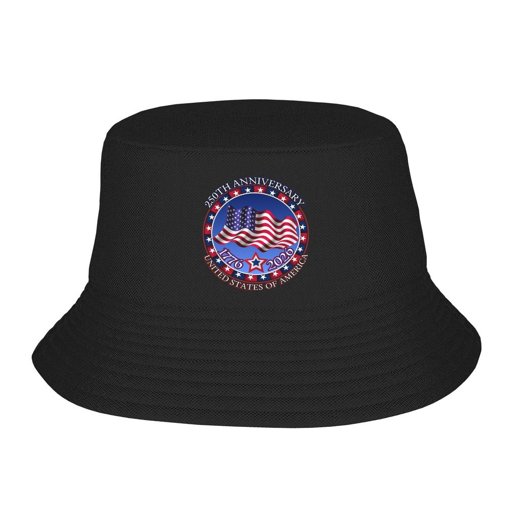 Women Cute Bucket Hats America  Year Anniversary  Merchandise Bob Hat For Picnic Headwear Lightweight