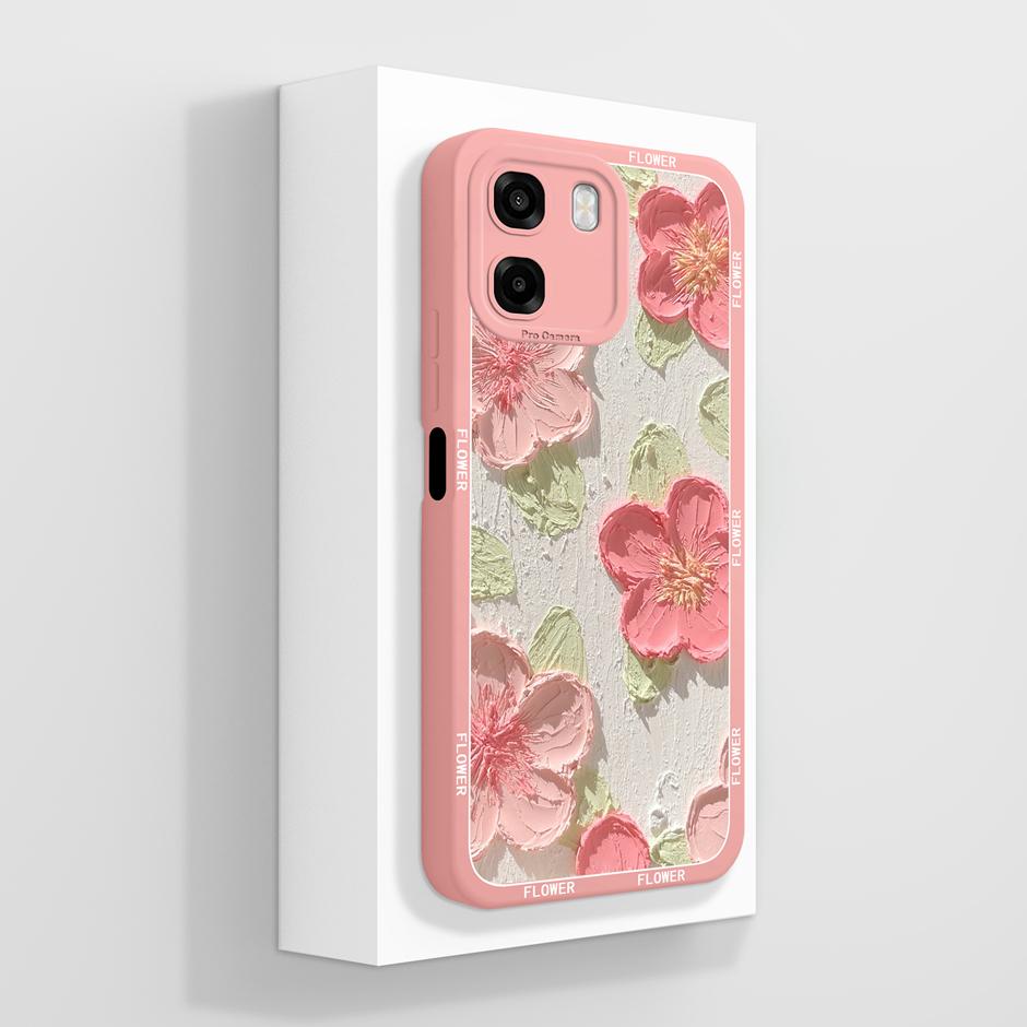 Cases For Oppo A6 A6x A6s 4G 5G Oil Painting Floral Liquid Silicone Shockproof Back Cover For OppoA6 A6x A6s Anti Scratch Fundas