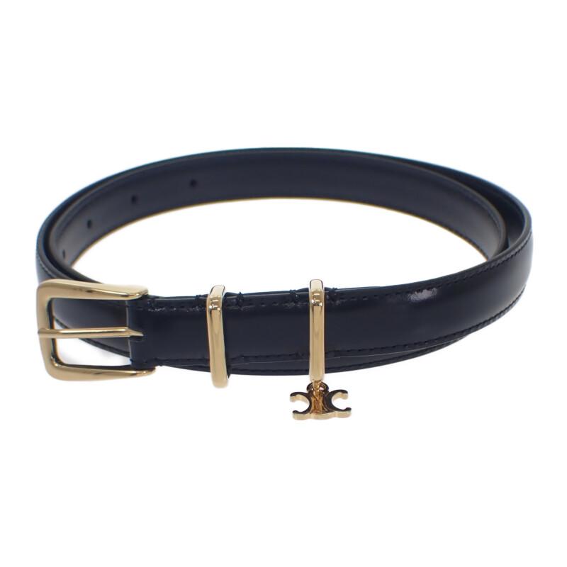 CELINE  45BBQ3A01.38NO 80 Belt Black Taurillon Clemence Women
