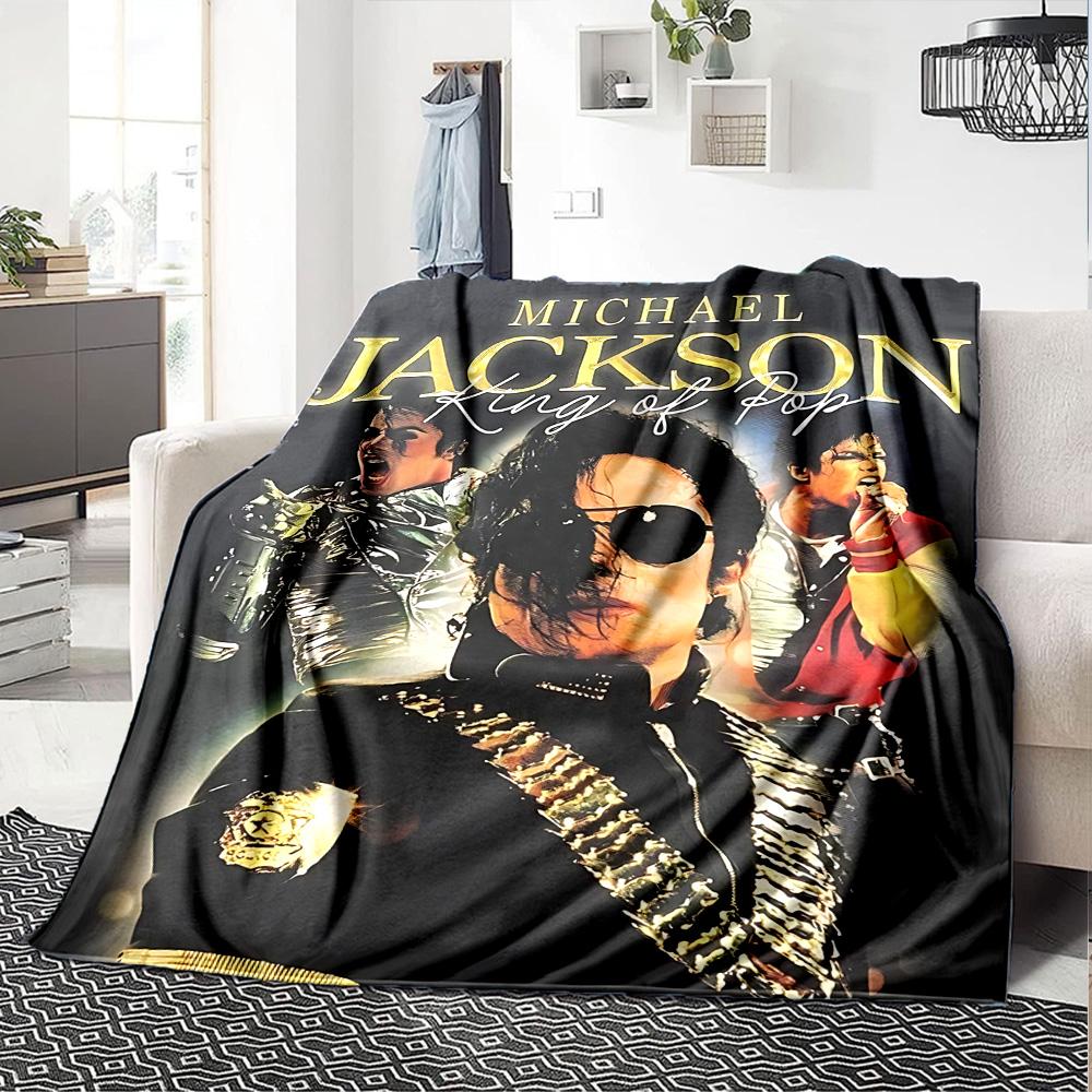 Michael Jackson Pop Flannel Blanket Super Soft Warm Cozy Blanket For Sofa Bed Office Travel Allseason Home Decor Gift