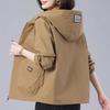 Spring Autumn Windbreaker Women Korean Casual Mid-Length Zipper Coat Female Casual Outerwear Loose Jacket Sun Protection Shirt