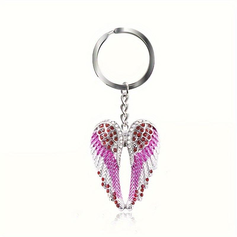 Angel Wings Pendant Keychain - Stylish Imitation Diamond Party Accessory