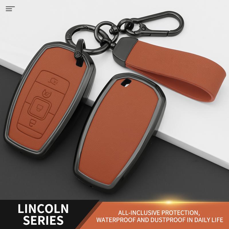 Zinc Alloy Car Smart Key Cover Case For Lincoln Continental Mkc Mkz Mkx Navigator Z Nautilus Aviator Corsair
