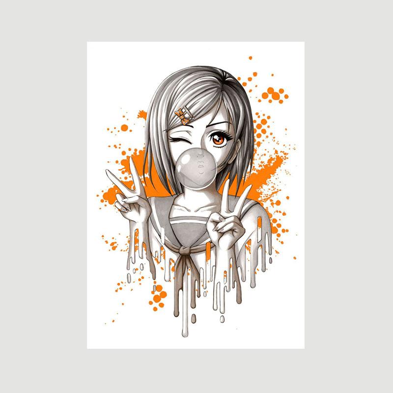 Home Decor Painting Sweet Little Loli Anime Girl Poster Cute Lolita Manga Figure White Paper Posters and Prints Bar Bedroom Decoration Mural