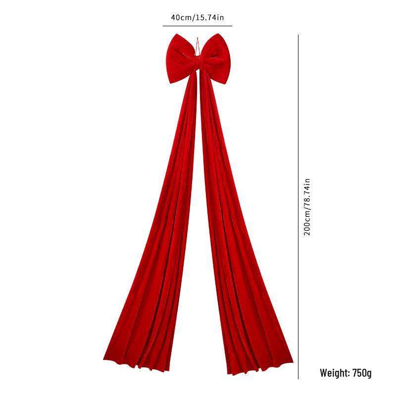 Extra Large Burgundy Velvet Christmas Bow for Tree & Window Decoration