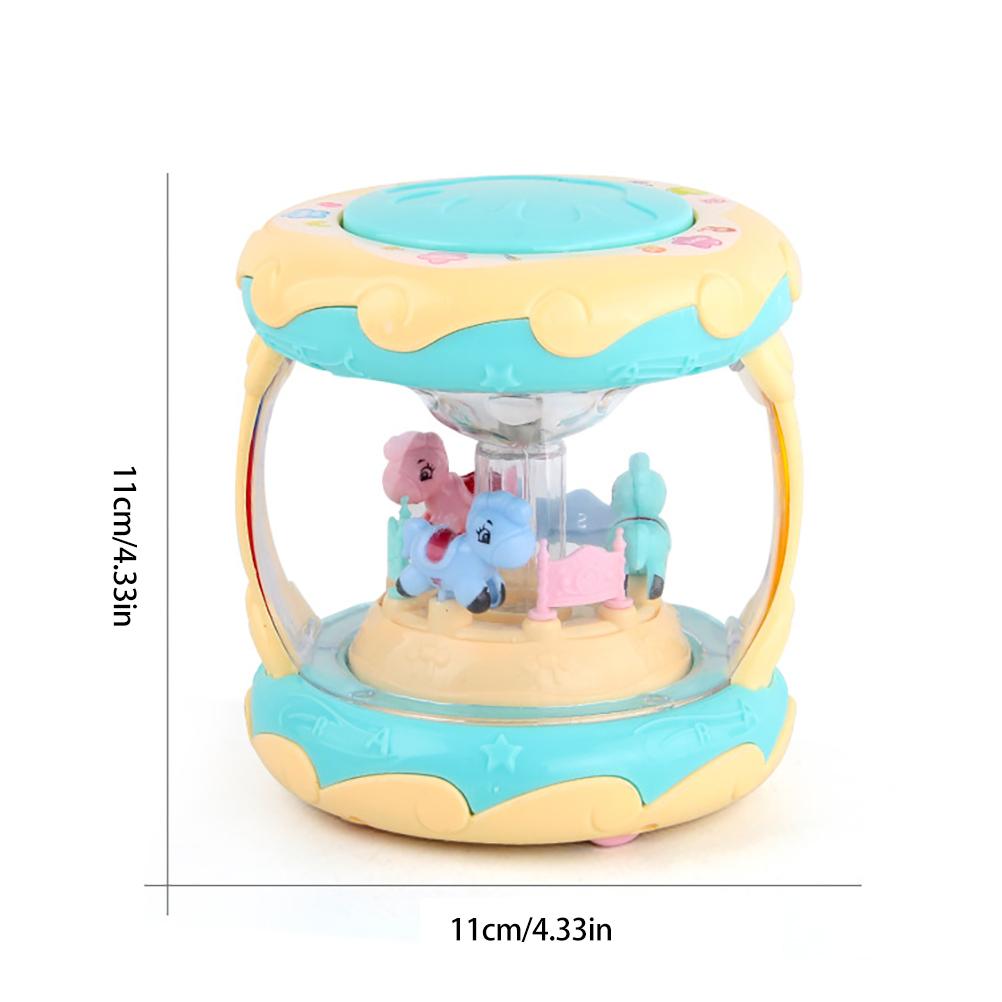 Baby Drum Instrument Music Toys Carousel Music Hand Drum Toy with Light Early Educational Toys for Babies