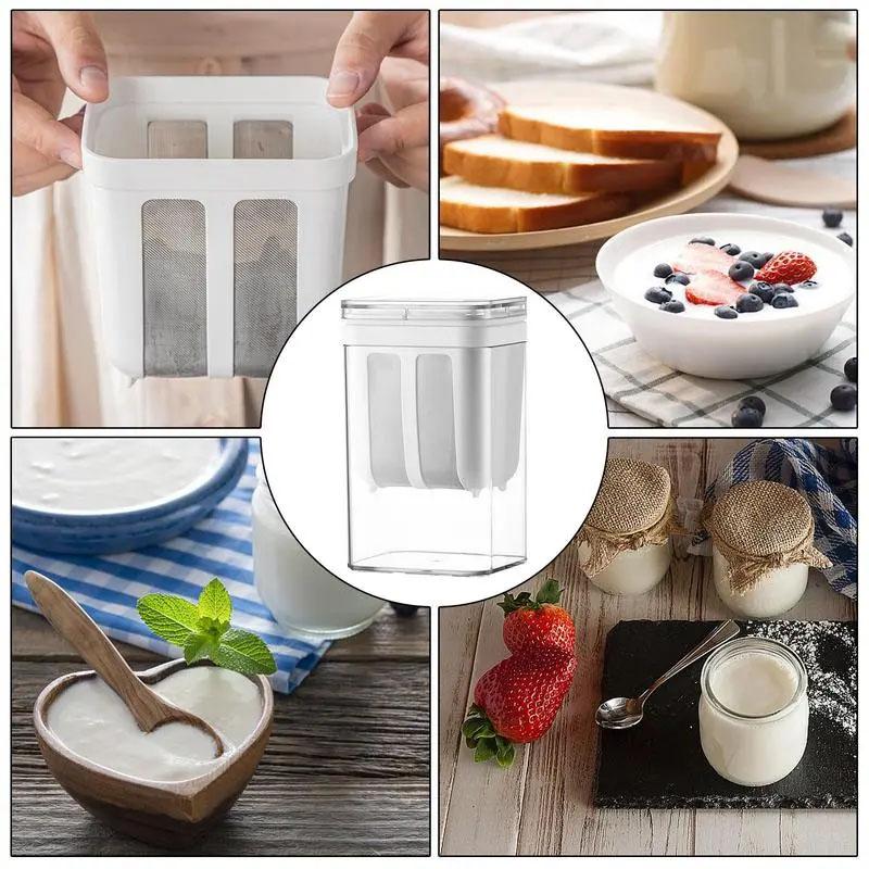 1100ml Yogurt Filter Strainer Fine Mesh Transparent Box Homemade Screen Cheese Moisture Seperator Maker for Kitchen6