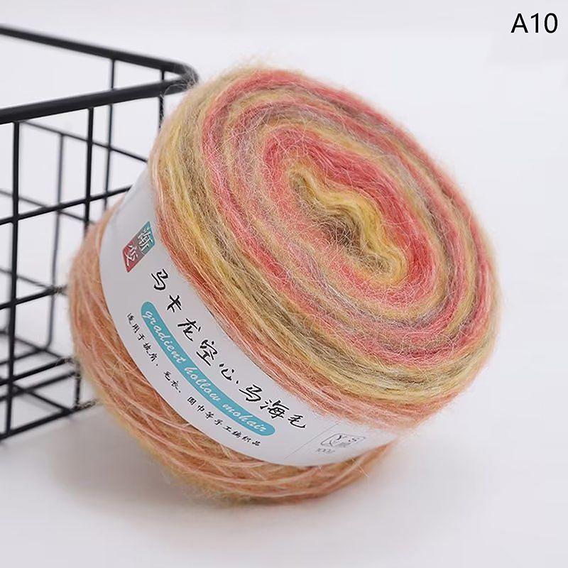 

Градиентная разноцветная мохеровая разноцветная радужная пряжа 165 метров, ручная работа, мягкая пряжа для вязания крючком свитера, куртки