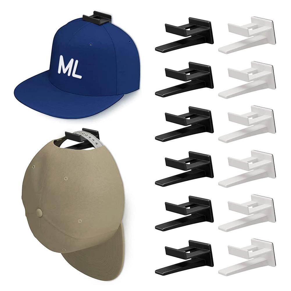 5pcs Adhesive Hat Baseball Self Hooks Holder Cap Rack Hanging Organizer Door Wall Storage Strong Hold Cap Hooks
