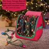 Christmas LED Light Storage Bag Heavy Duty Oxford Fabric U-Zipper Multifunctional Organizer Tear Proof for Holiday Decor Holder