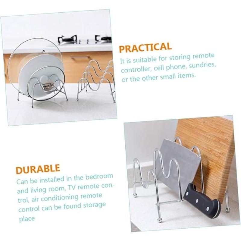 1pc Four-Layer Metal Pot Lid Rack Cutting Board Shelf Dish Holder Kitchen Organizer Stainless steel material