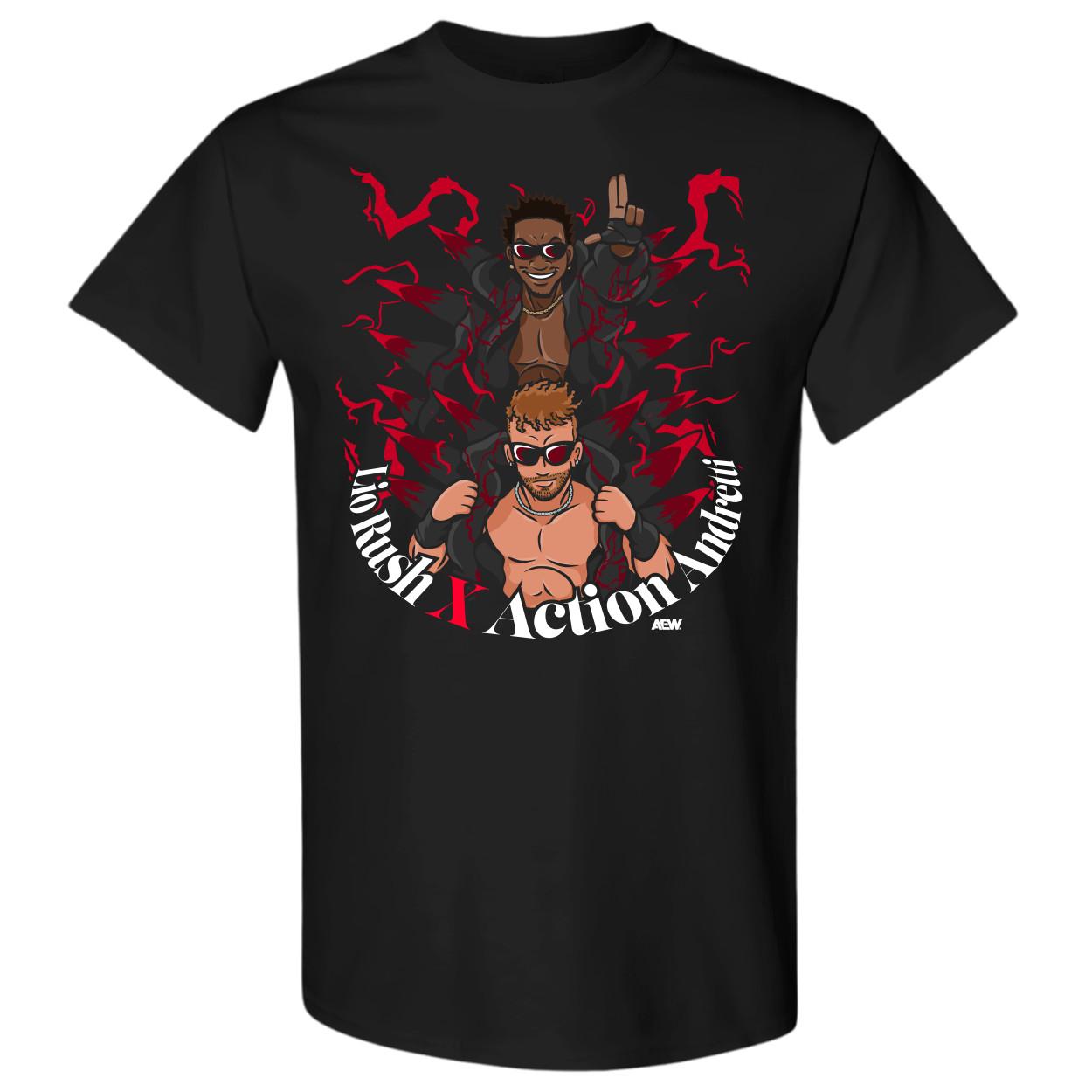 Lio Rush & Action Andretti - Lio x Action AEW Official T-Shirt S разноцветный