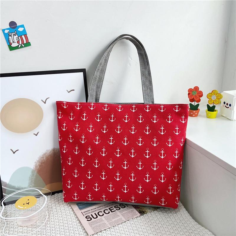 Korean Style Artistic Printed Canvas Tote Bag - Large Capacity Women's Shoulder Handbag