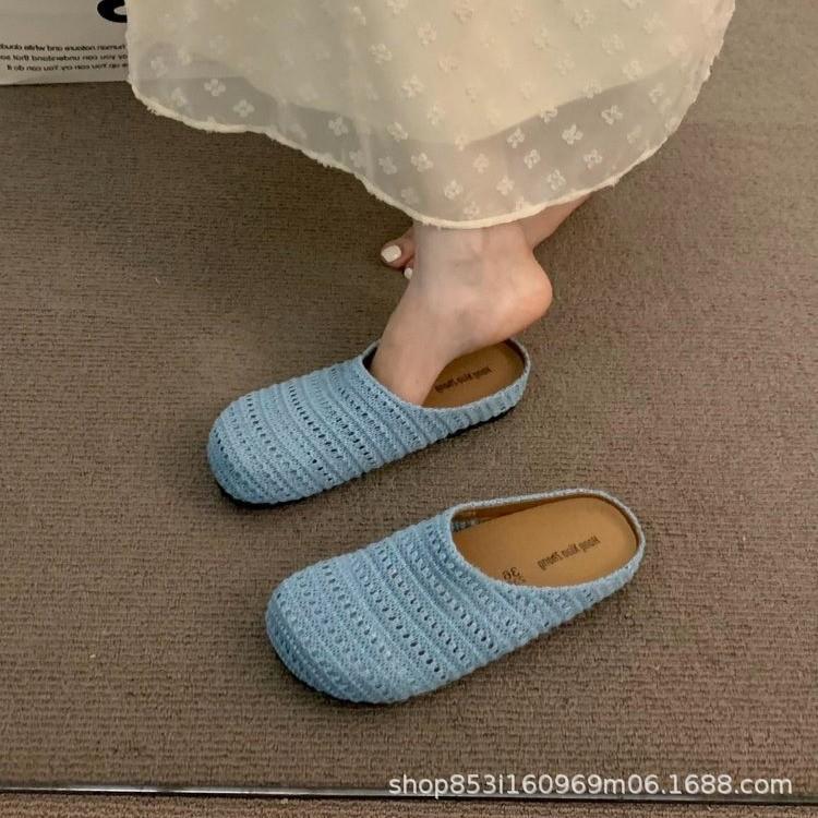 Outdoor Women's Slippers 2025 Summer Slip On Soft Sole Beach Shoes Lightweight Comfortable Casual Shoes Breathable Flats