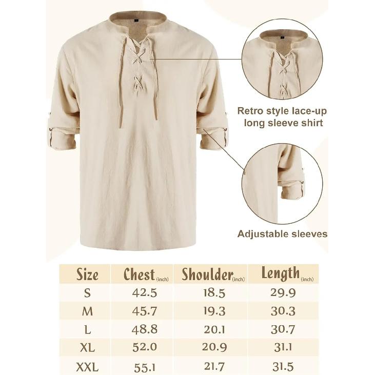 4 Pcs Halloween Men's Renaissance Costume Set Medieval Pirate Shirt Ankle Banded Pants Viking Belt Accessories